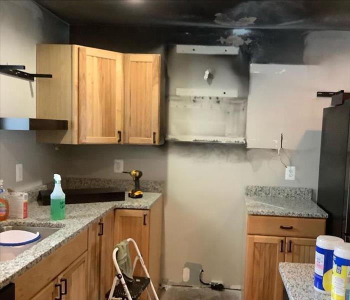 Kitchen damaged by fire