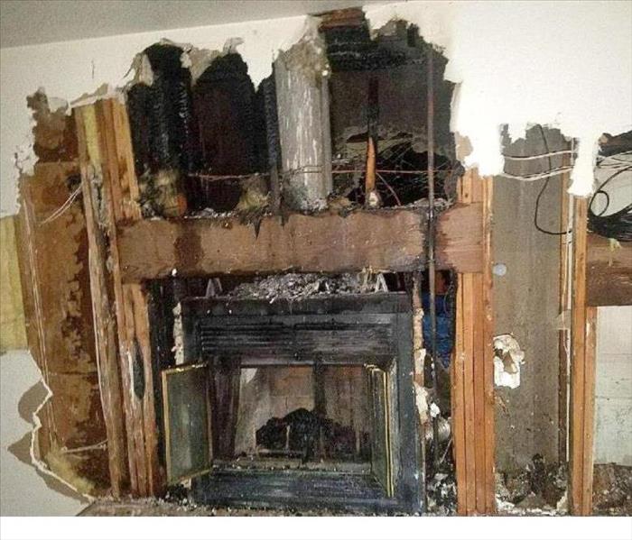fire damage to home caused by fireplace